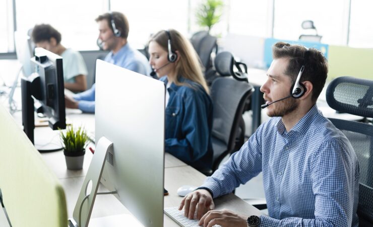 Colleagues,Working,In,A,Call,Center.